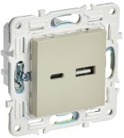 SKANDY Розетка USB A+C 18Вт SK-R13B бежевый IEK