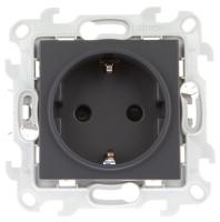 Розетка 2К+З с защ штор Push&Go  графит