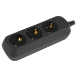 KX-3e-B  Колодка ЭРА KX-3e-B 3 розетки с зазeмлением черная