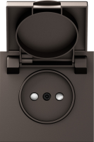 Накладка для розетки без заземления, с крышкой, 16A 250 В~, мокко, серия S08