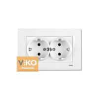 90960056 Розетка 2-я с/з белая VIKO KARRE