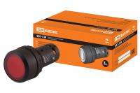 Кнопка SB7-CWL3465 с фиксацией, 1НО+1НЗ, d22 мм, 220 В LED, красная, IP54 TDM