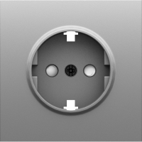 Накладка для розетки Schuko с заземлением, со шторками 16A 250 В~, серый графит, серия S08