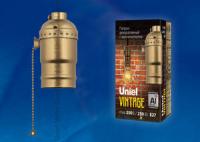 DLC-V-H01Z/E27 BRONZE Патрон декоративный  серия «Vintage». Выключатель шнуровой (цепочка). Материал