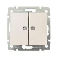 Legrand Valena Крем Выключатель 2-х клавишный с индикацией на каждую клавишу