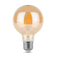 Лампа Gauss Filament G95 6W 620lm 2400К Е27 golden диммируемая LED 1/20