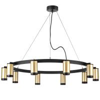 LR02040037 Люстра RULLO 10х50W GU10 ЧЕРНЫЙ/ЗОЛОТО (571020+214440-10+203437-10)