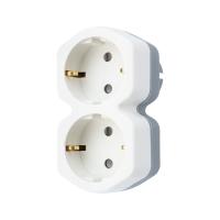 Двойник электрический 16А с/з и защитными шторками, белый REXANT 