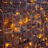 Гирлянда светодиодная Занавес 2х1,5м 192 LED ЖЕЛТЫЙ прозрачный ПВХ IP65 постоянное свечение 230В соединяется NEON-NIGHTшнур в комплекте 