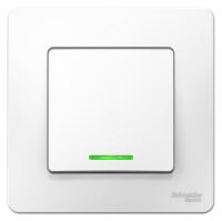 BLANCA С/У 1-клавишный ВЫКЛЮЧАТЕЛЬ (сх.1) с подсветкой, 10А, 250В, БЕЛЫЙ