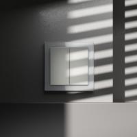 Перекрестный переключатель встраиваемый VOLTUM S70 двухклавишный 10А, (сталь)