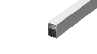 Накладной/подвесной алюминиевый анод. профиль, 50х75х2000мм. В комплекте матовый экран, 2 торцевые заглушки, DN18, алюминий