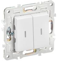 SKANDY Выключатель 2-клавишный проходной с индикацией 10А SK-V10W арктический белый IEK