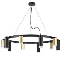 LR0204058750 Люстра RULLO 10х50W GU10 ЧЕРНЫЙ/ЗОЛОТО (571020+214440-5+214487-5+202430-10)