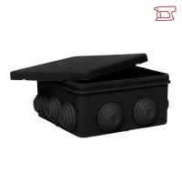 Коробка распаячная КМР-030-014 с крышкой  (100х100х50)  8 мембр. вводов чёрная IP54 EKF