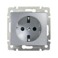 Legrand Valena Алюминий Розетка 1-ая с/з с защитными шторками