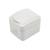 Розетка одноместная Mini OG IP54, с заземлением, о/у, белая KRANZ