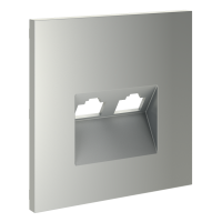 Накладка для розетки компьютерной двойной RJ45+RJ45 кат.6, S70 (сталь)