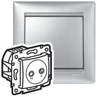 Legrand Valena Алюминий Розетка TV-FM проходная 862 МГц 14 дБ