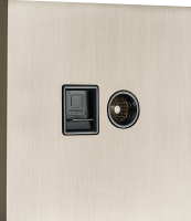 Комбинированая розетка TV + RJ45 (двойная) cat.6/ClassE, никель, серия N96