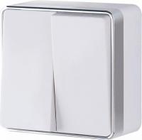 Выключатель двухклавишный влагозащищенный Gallant (белый) / WL15-03-02 / W5020201