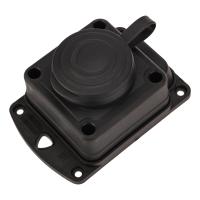 Розетка каучуковая 1 гнездо с крышкой черная, с/3, 16А, IP44, PROconnect