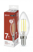 Лампа сд LED-СВЕЧА-deco 7Вт 230В Е14 4000К 810Лм прозрачная IN HOME