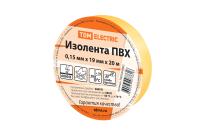 Изолента ПВХ 0,15х19мм Желтая 20м TDM