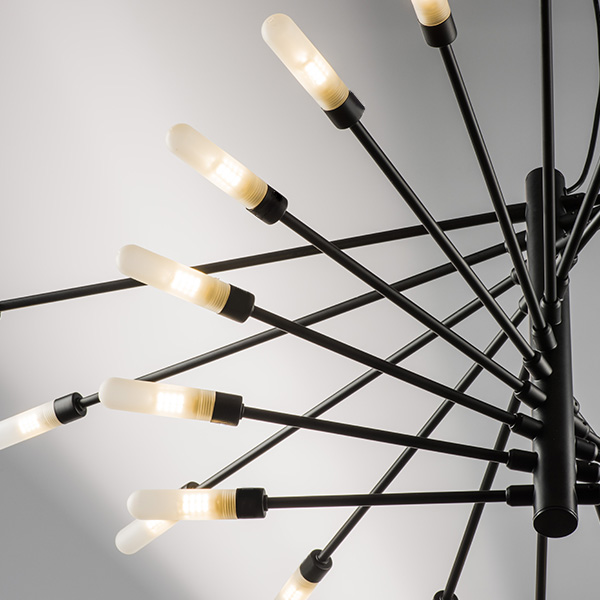 733247 Люстра RAGNO 24х40W G9 ЧЕРНЫЙ МАТОВЫЙ