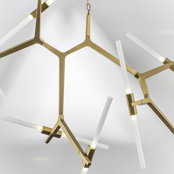 742143 Люстра STRUTTURA 14х6W (led) G9 ЗОЛОТО МАТОВЫЙ