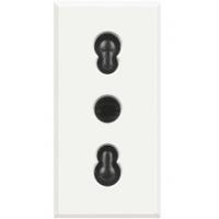 BT Axolute White Розетка 2К+З  10/16 А 250V с экранированными контактами