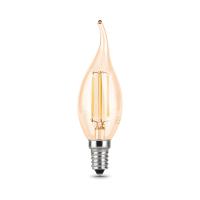 Лампа Gauss Filament Свеча на ветру 5W 420lm 4100К Е14 golden LED 1/10/50