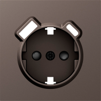 Накладка для розетки Schuko с зарядным устройством USB A+C, со шторками 16A 250В, мокко, серия S08