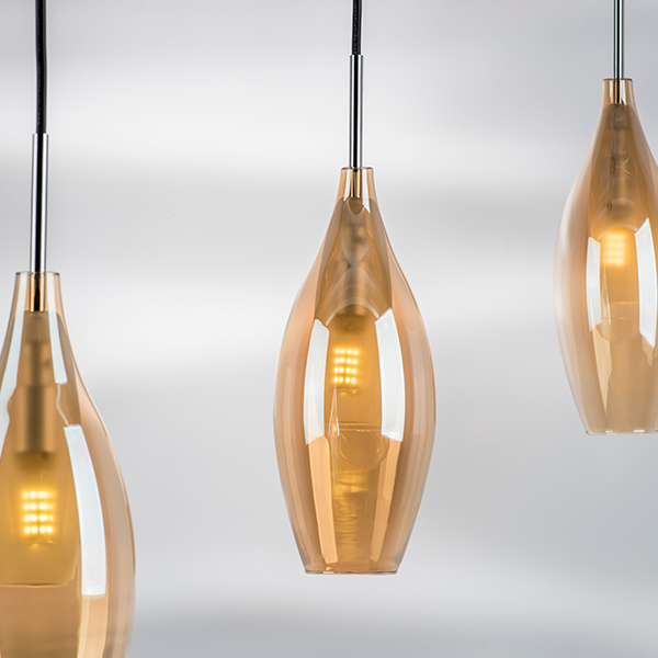 803023 Подвес PENTOLA 1х25W G9 ХРОМ/ЯНТАРЬ