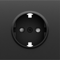 Накладка для розетки Schuko с заземлением, со шторками 16A 250 В~, черный графит, серия S08