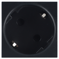 Розетка 2К+З нем.ст., 45 гр., с з/ш, черн. (45х45мм), соединительный адаптер, серия (тип) DF6