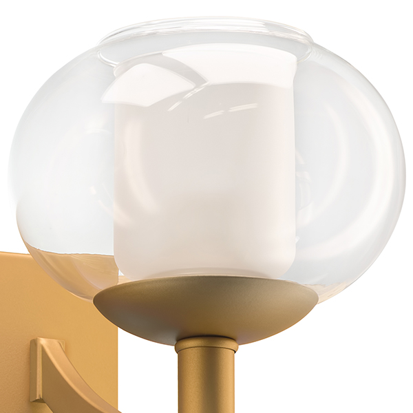 730623 Бра FIAMMA 2х40W E27 ЗОЛОТО/ПРОЗРАЧНЫЙ