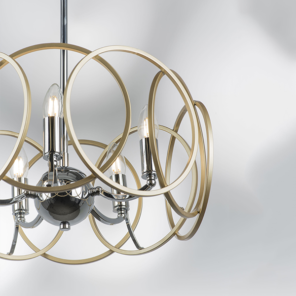 713053 Люстра REGOLO 5х40W E14 ХРОМ/ЗОЛОТО