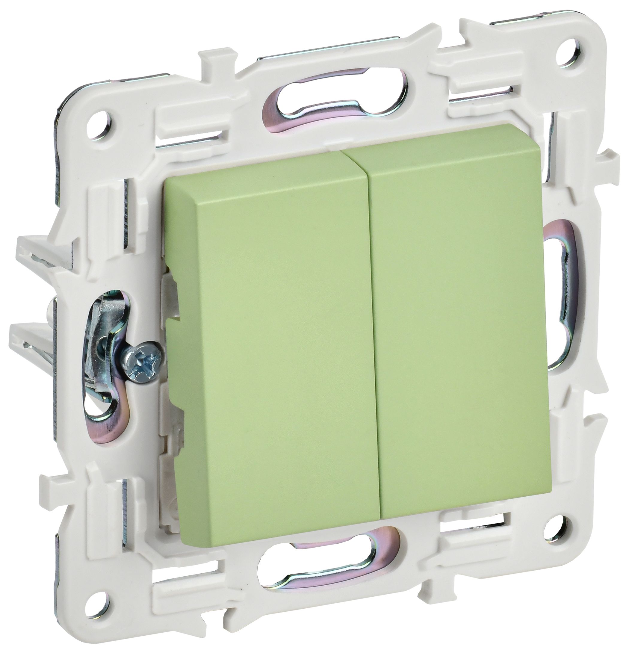 SKANDY Выключатель 2-клавишный перекрестный 10А SK-V06G мятный IEK