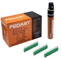 Гвозди 3.0*22 мм усиленные для монтажного пистолета в комплекте с газовым баллоном 165 мм Fedast