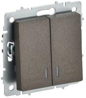 BRITE Выключатель 2-клавишный с индикацией для отелей 10А ВС10-2-9-БрТБ темная бронза IEK