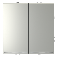 Выключатель встраиваемый VOLTUM S70 двухклавишный с подсветкой 10А, (сталь)