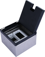 Лючок в пол 6 мод. (2 мод. 45х45 мм. + 2 мод. 22.5х45 мм.), металл антрацит