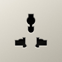 Накладка для  розетки мультистандарт, со шторками 16A 250 В~, матовый кашемир, серия A07