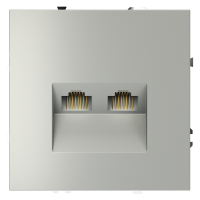 Розетка компьютерная встраиваемая VOLTUM S70 двойная RJ45+RJ45 кат.6, (сталь)