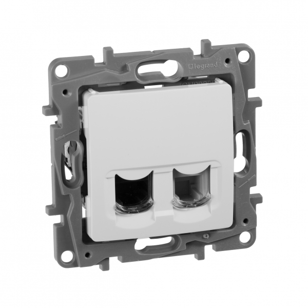 Legrand Etika Бел Розетка тел.+ комп. (RJ11+RJ45) 5 кат. UTP
