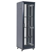Напольный шкаф 19" 42U 600×800×2054 (ШxГxВ), дверь перфорация, перфорированная задняя дверь, боковые съемные стенки, RAL 9005 REXANT