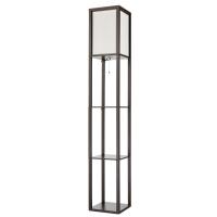 8090/1F COMFI LN25 361 кофейный/белый, дерево/текстиль Торшер Е27 1*60W 220V PRACTIC