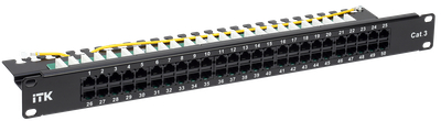 ITK 1U телефонная патч-панель кат. 3 50 порт. RJ45 (Dual)