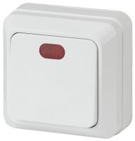 2-102-01 Intro Выключатель с подсветкой, 10А-250В, IP20, ОУ, Quadro, белый (10/200/3600)